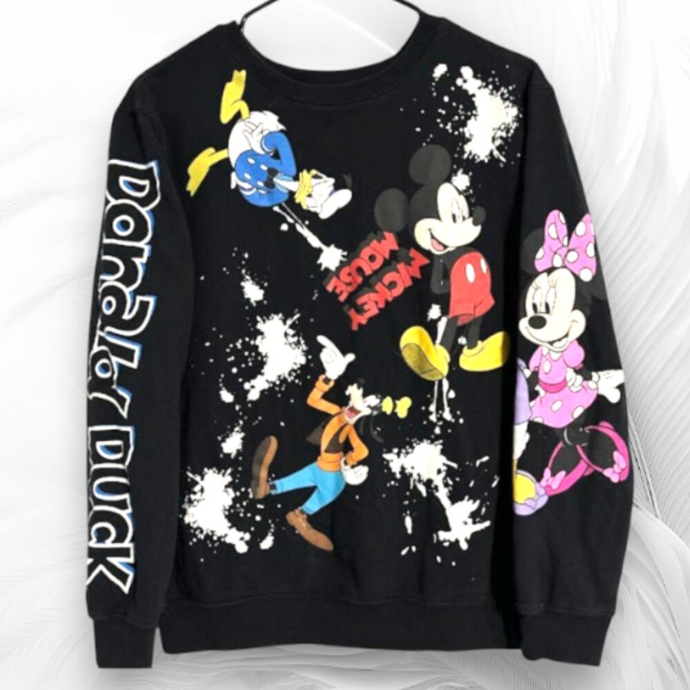 Sweatshirt Disney Mickey Mouse & Friends Black Crewneck Sweatshirt